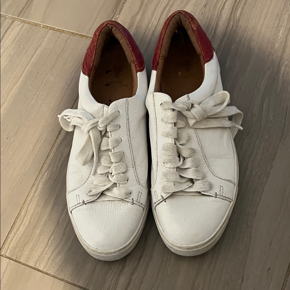 Frye White and Red Women's Sneakers